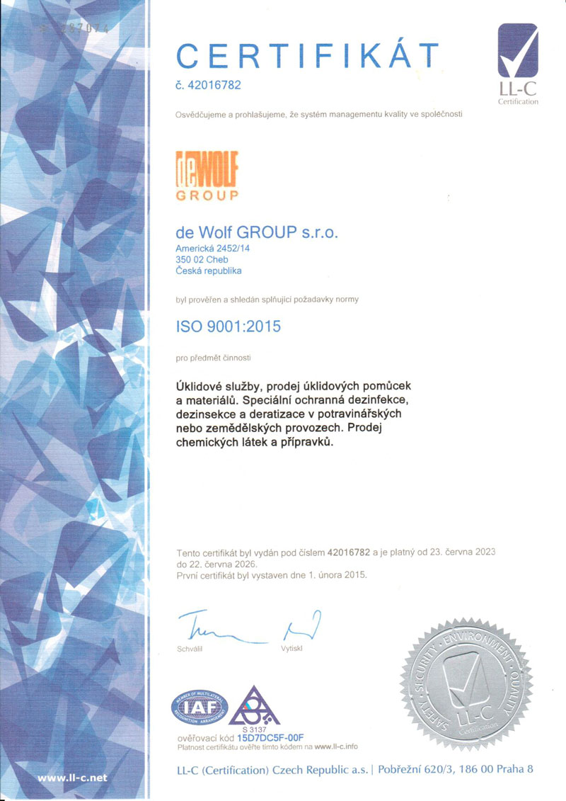ISO 9001:2015 (de Wolf GROUP)